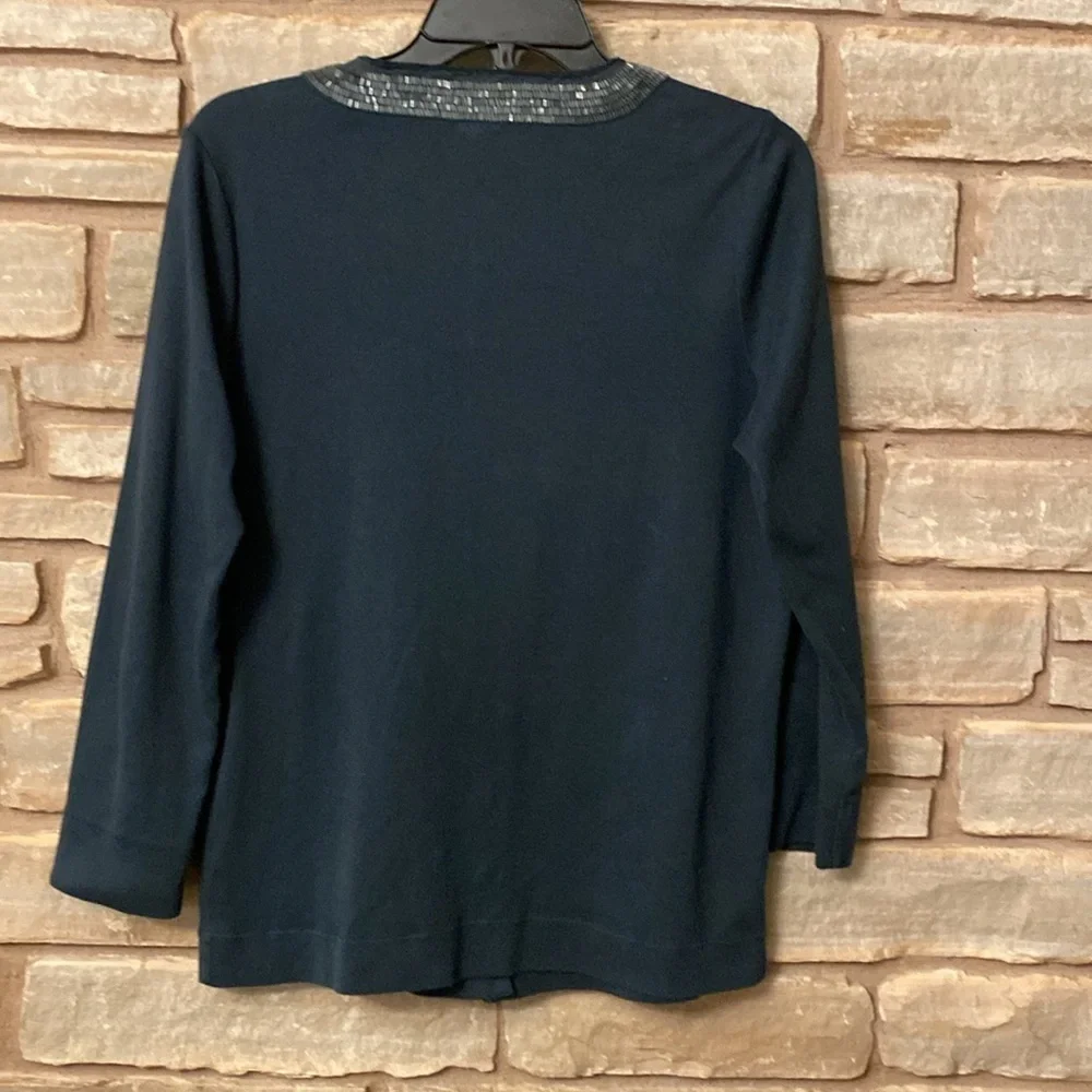 J. Crew Navy Blue Beaded Cardigan Size L